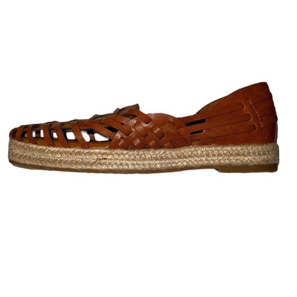 Sam & Libby Asha Espadrille Sandal Saddle Brown Slip On Flats 9 - Picture 2 of 8